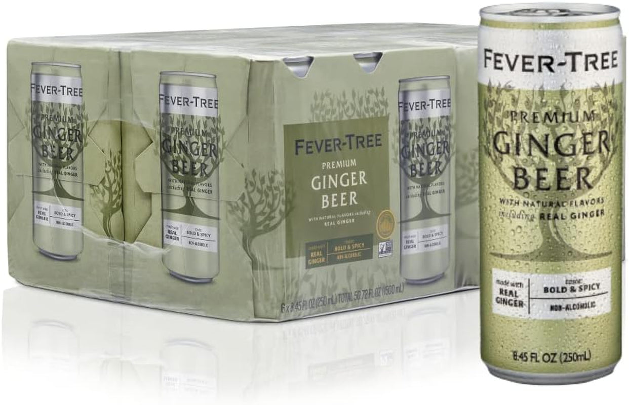 Ginger Beer - Premium Quality Mixer - Refreshing Beverage for Cocktails & Mocktails. Naturally Sourced Ingredients, No Artificial Sweeteners or Colors - 5.1 Fl Oz Cans - Pack of 8