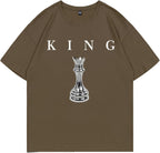 Men'S King Chess Shirt Graphic Tees Designer Printed T Shirts for Men Urban Letter T-Shirt Streetwear