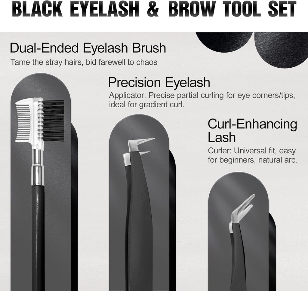 Eyebrow Kit for Men, 17 in 1 Tweezers for Women Facial Hair, Hair Scissors with Comb, Eyebrow Trimmer, Brow Brushes, Hair Tools Travel Bag, Professional Grooming Tweezer for Men