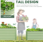 Galvanized Raised Garden Bed Box Outdoor 17" Tall Raised Garden Beds Outdoor Garden Planter Outdoor Garden Boxes Outdoor Raised Metal Raised Garden Beds for Vegetables 96"X48"X17", Mint Green
