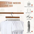 Closet Organizer with 10 Clips,Space Saving Hanging Closet Organizer,360° Rotating Metal S with Silicone Lining,Hanging Rack for Clothes, Socks, Hats (12 Clips, 1PCS)