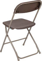 Hercules Series Plastic Folding Chair - Brown - 4 Pack 650LB Weight Capacity Comfortable Event Chair-Lightweight Folding Chair