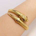 Snake Bangle Open Cuff Bracelet for Women | Cubic Zirconia, Stretch Bracelets, Sparkly, Cocktail, Evening Jewelry Gift