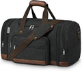 Duffle Bag for Travel,Overnight Weekend Gym Carry on Luggage Bag, 50L Canvas Travel Duffel Bag for Men Women, Expandable Spacious Travel Duffel Bag, Black