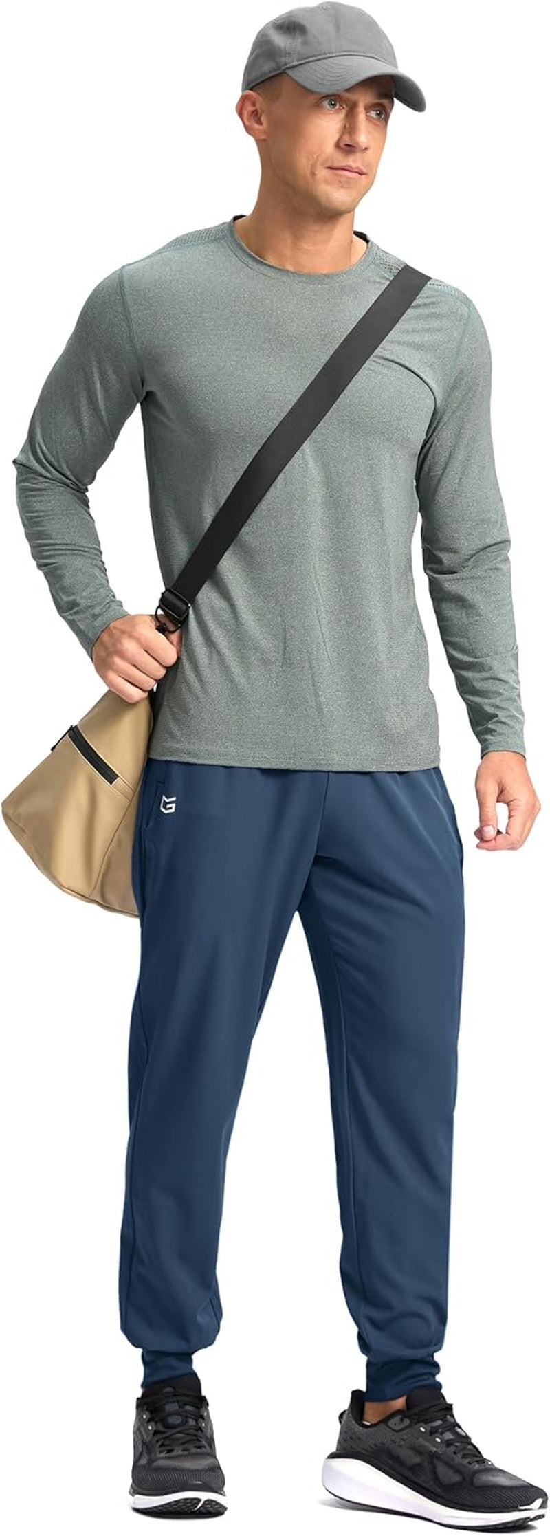 Men'S Joggers with Zipper Pockets Lightweight Athletic Workout Pants Quick Dry Sweatpants for Men Running Hiking