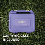 Butane Fuel Camp Stove – Crate Series - Mini Stove for Camping, Hiking – Portable Gas Stove with Spiral Flame – Even Heat Distribution – Modern and Easy to Use (Violet)