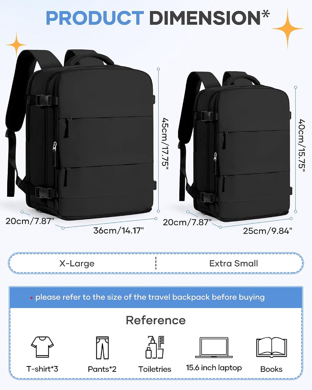 Large Black Travel Backpack Carry on Flight Approved Mochila De Viaje Personal Item Backpack for Airlines Frontier Airlines Personal Item Bag Large Backpacks for Travel Backpacks for Men Women