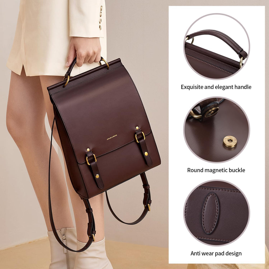 Leather Backpack Purse for Women Fashion Travel Shoulder Bag | Genuine Leather and Microfiber Leather, College Backpacks, Vintage, Casual Work Bag