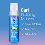 Wrap Me Foaming Mousse with Coconut & Shea Oils, Lightweight Moisture-Rich Curl-Defining & Frizz-Control Styling Mousse for Natural Curly, Coily & Relaxed Hair, 7 Oz