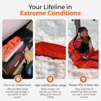Emergency Sleeping Bag, Waterproof Thermal Bivy Sack | Retains 90% Body Heat • Reusable Design • Weighs 6 Oz • Waterproof & Windproof • for Hiking & Emergency Kits