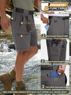 Men'S Cargo Hiking Shorts with Belt | Quick Dry, Lightweight, Durable, Waterproof, Multi Pockets, for Outdoor Tactical Work