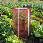 28.3" X 15.4" X 15.4" Tomato Cages Plant Greenhouse Cover, PE Tomatoes Red Greenhouse with Zipper Door, Tomato Trellis Plant Support Protector Cover for Garden Climbing Plants (NO Frame Included)