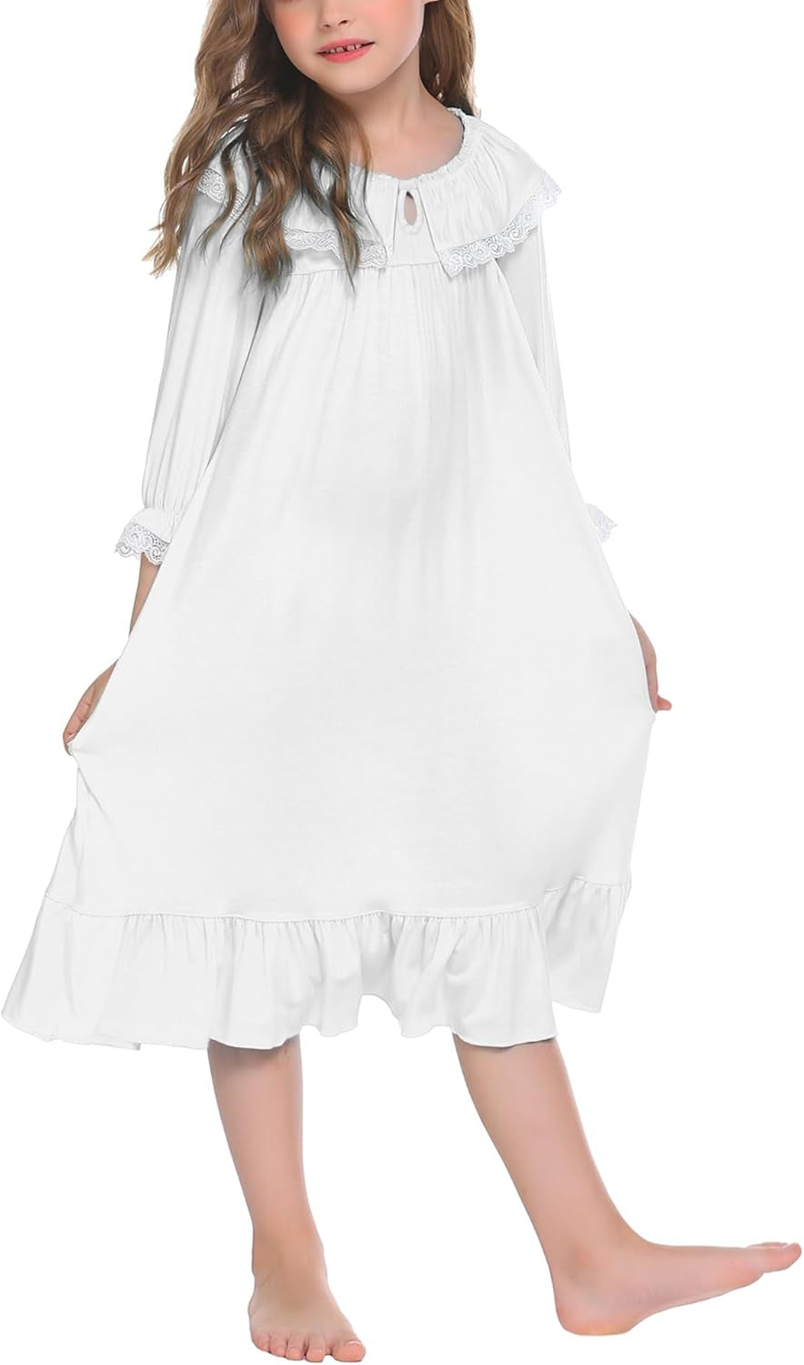 Girls Nightgowns Toddler Pajamas Dress Sleep Nightshirts Princess Soft Sleepwear for Kids