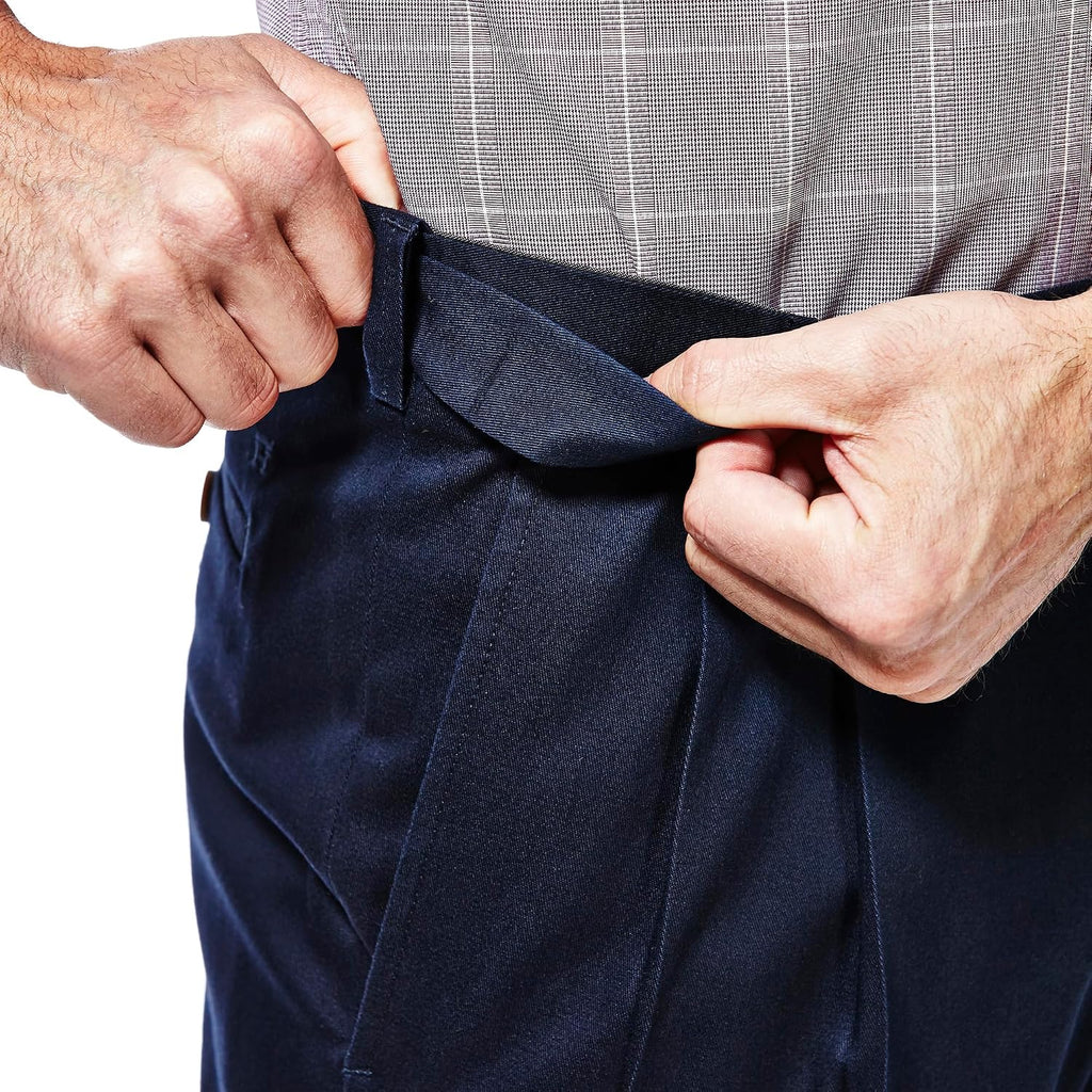Men'S Classic Fit Premium No Iron Khaki Pleated Pant