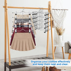 Pants Skirt Hangers with Clips, 4 Pack Pant Hangers Skirt Hangers Space Saving Closet Hanger Organizer Closet Organizers and Storage