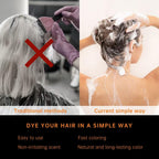 Hair Dye Shampoo for Gray Hair-Chestnut Brown Hair Color Shampoo,4 in 1 Easy to Use Natural&Long Lasting Looking Ammonia Free