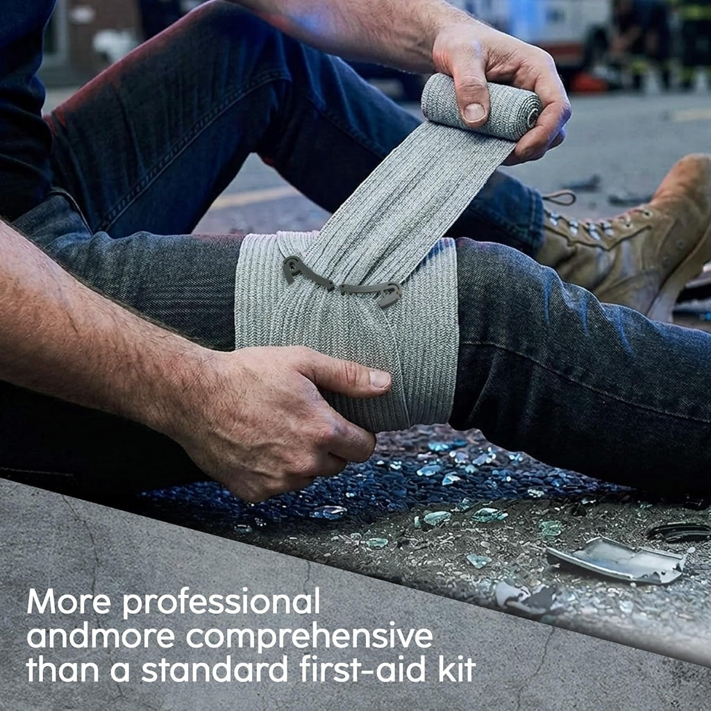 IFAK Trauma Kit with QEN Tourniquet, 6-Inch Israeli Bandage, Splint, Tactical First Aid Kit for Car, Camping, Hiking and Travel with Molle Bag (78 Piece)