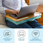 XL Designer Lap Desk – Aqua Trellis, Fits 17.3” Laptops