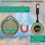 Portable Carbon Monoxide Detectors for Travel, Mini 3-In-1 Carbon Monoxide Monitor with Magnetic Suction, RV CO Detector Alarm Temp/Humidity Sensor, Rechargeable CO Monitor 120HR Standby