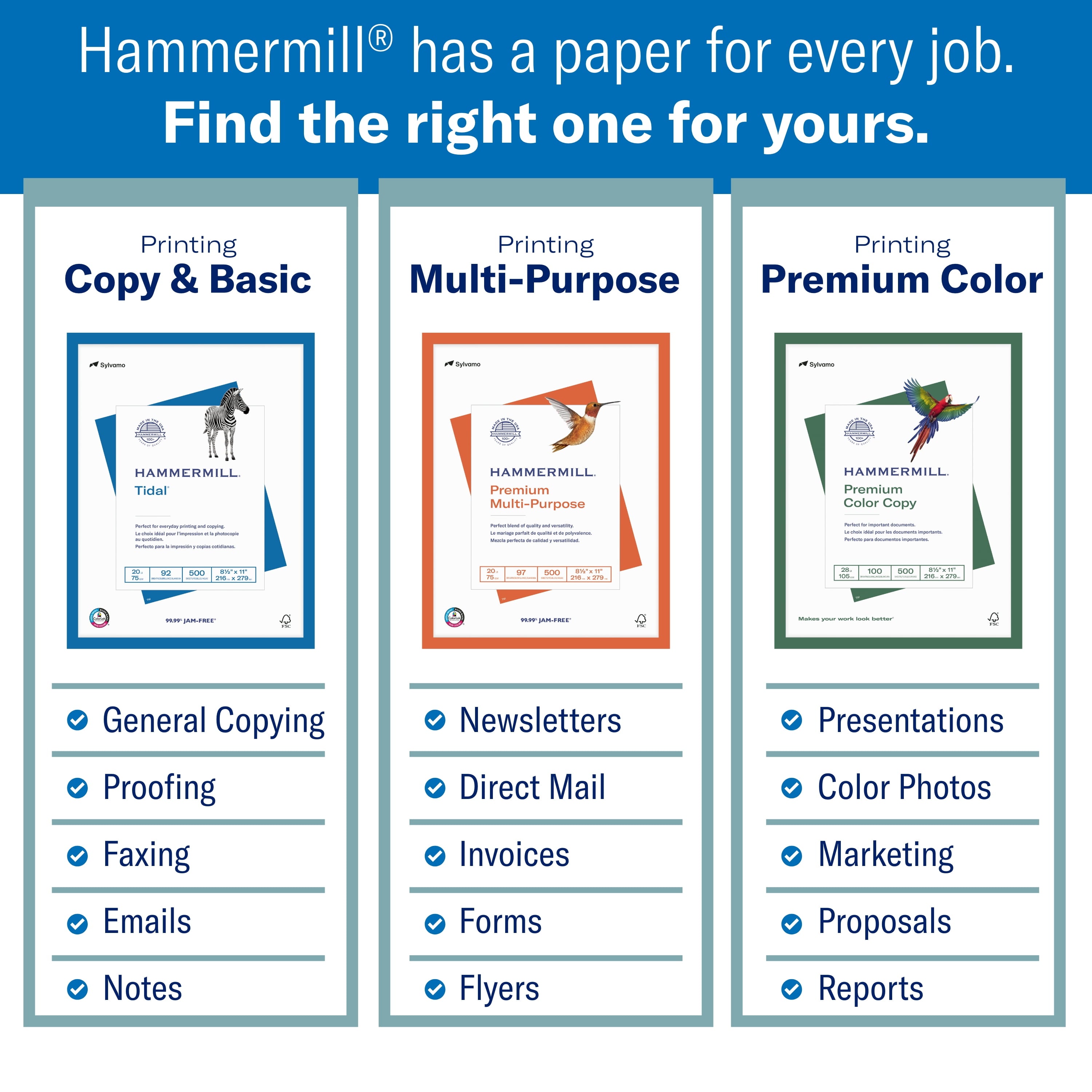 20 Lb., Premium Multipurpose Copy Paper, 8.5" X 11", 5 Ream, White - 105910C