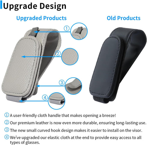 2 Packs Magnetic Sunglass Holder for Car Visor (Grey) | Magnetic Interior Car Accessories