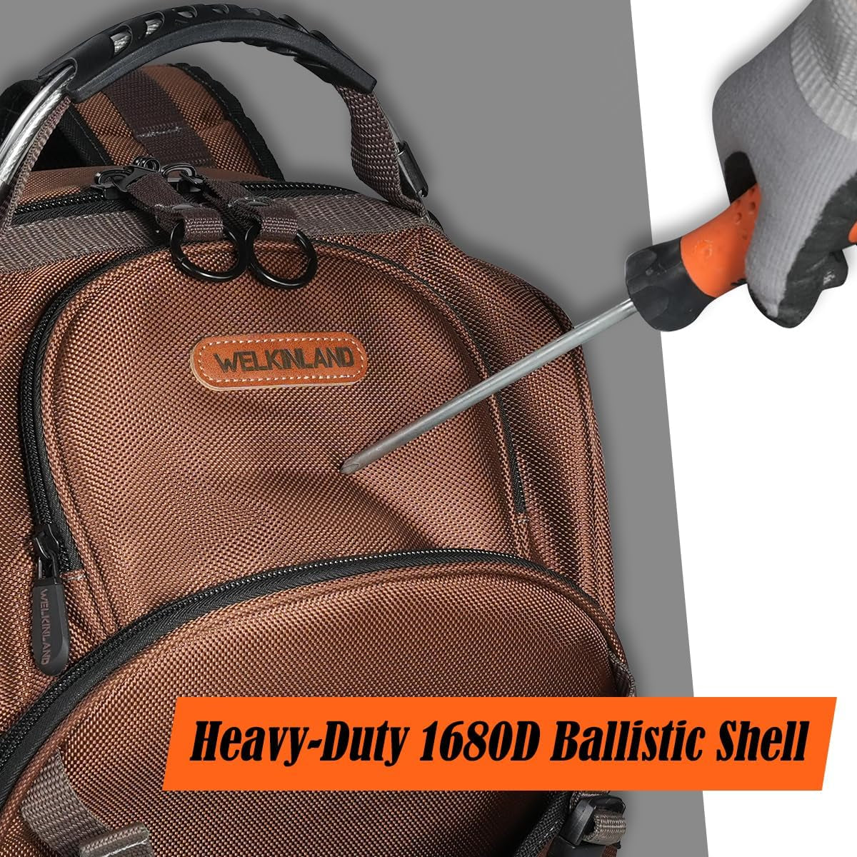 -70Pockets HVAC Backpack, Hard-Bottom Tool Backpack Electrician | Heavy Duty Backpacks for Tools, Back Pack Tool Bags for Men, Waterproof Tool Backpack Hard Bottom, Field Backpack Toolbag