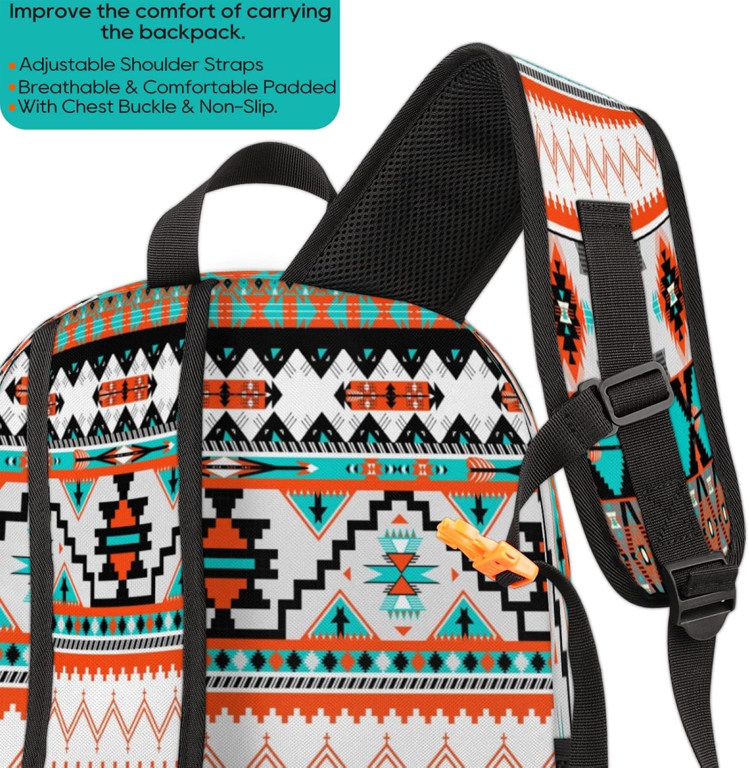 Aztec Print School Backpacks for Girls Boys Teens Students - Stylish College Schoolbag Book Bag - Water Resistant Travel Backpacks for Women Men