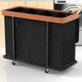 Laundry Hamper 4 Section with Lid, 300L Rolling Basket Hamper with Handle | Laundry Basket with Wheels,Organizer Storage Cart with Sturdy Metal Frame for Laundry Room Black