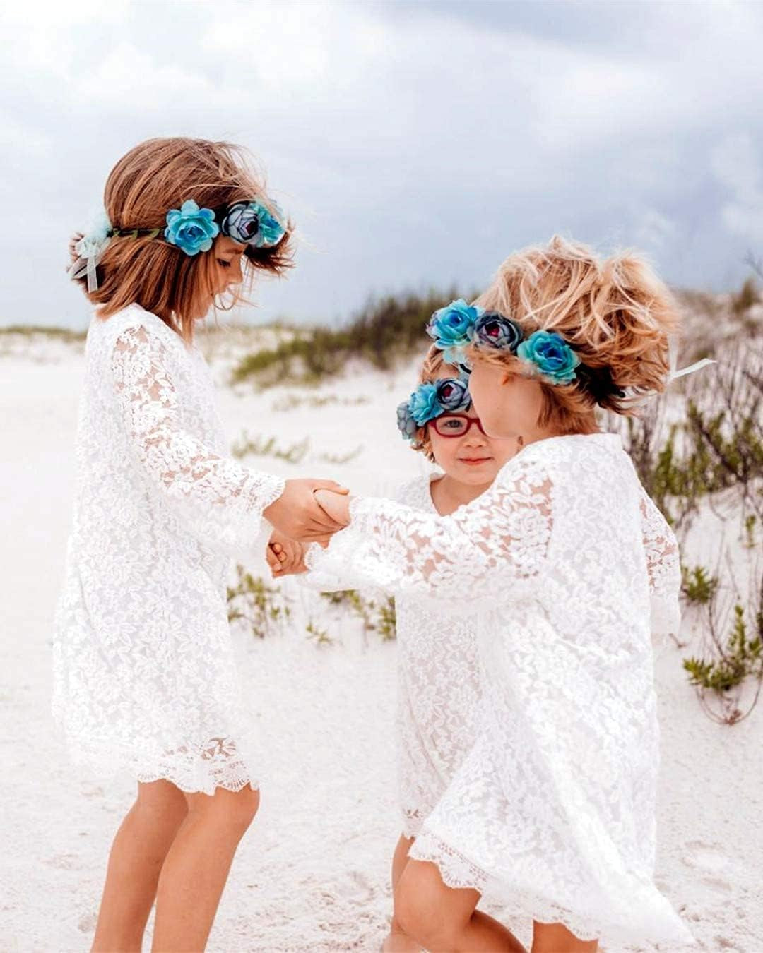Flower Girl Dress, Lace Dress 3/4 Sleeve Dress
