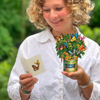 Pop up Cards, Mini Buttercups & Butterflies, 6 Inch Life Sized Forever Flower Bouquet 3D Popup Greeting Card, Birthday Cards, Thank You Card, Blank Notecard & Envelope