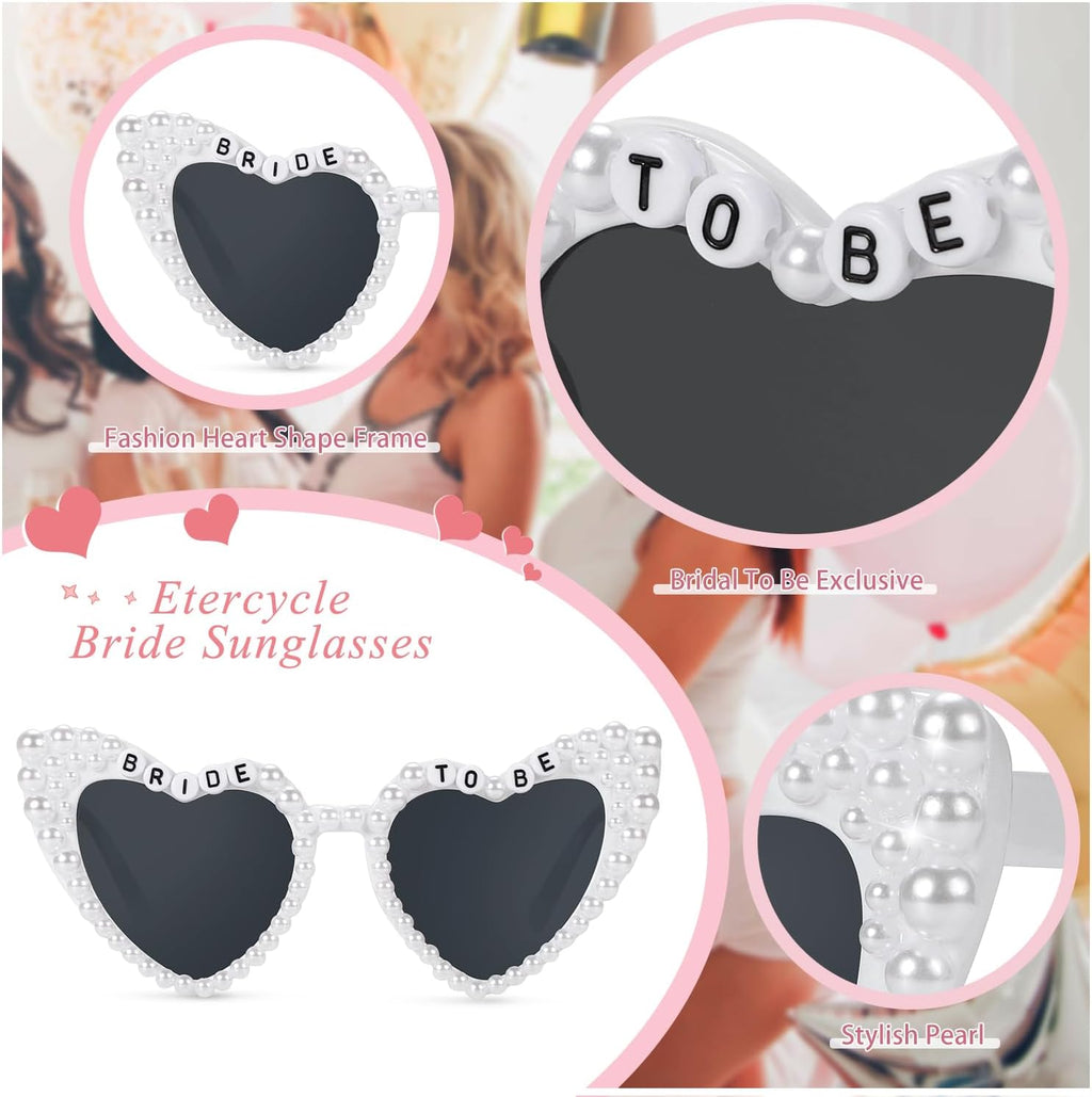 Heart Sunglasses, Bride to Be Gifts Bachelorette Party Bride Sunglasses, Cute Glasses for Women Bachelorette Party