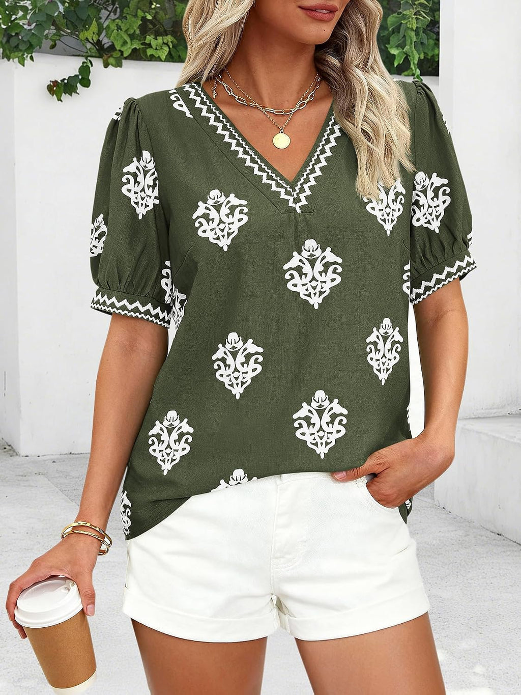 Casual Short Sleeve Summer T Shirts Going Out Tops for Women Trendy | Boho Tops for Women,Tops for Teacher,V Neck,Crop,Y2K,Floral,Crew Neck,Work Blouses,Cute Tunics,Beach Vacation Clothes