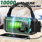 Hand Crank Emergency Radio,37000Mwhsolar Powered Hand Crank Portable NOAA AM FM Weather Radio with 3Mode Flashlight and Reading Light,Cell Phone Charger,Home and Emergency Distress Signa