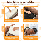 Dog Car Seat for Medium/Large Dogs up to 60LBS Memory Foam Dog Booster Seat | with Thick Cushion, Pet Car Seat for Back with Detachable Washable Cover, Storage Pockets for SUV, Pick Up, Trunk, Brown