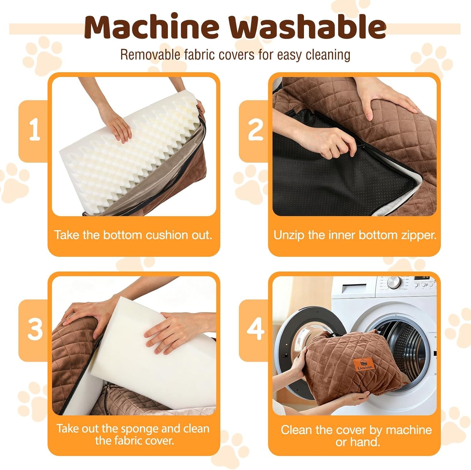Dog Car Seat for Medium/Large Dogs up to 60LBS Memory Foam Dog Booster Seat | with Thick Cushion, Pet Car Seat for Back with Detachable Washable Cover, Storage Pockets for SUV, Pick Up, Trunk, Brown