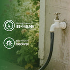 Lightweight Flat Garden Hose 100Ft, 800D Woven Water Hose with 3/4” Aluminum-Copper Fittings with 2 Rubber Washers, 580 PSI Burst Pressure, Flexible Kink-Free Hose for Outdoor, Lawn & Yard Use