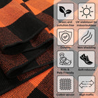 Halloween Buffalo Plaid Outdoor Rug, Fall Decor Front Porch Rug | 2'4" X 3'7" Black and Orange Washable Thanksgiving Layered Door Mat, Cotton Woven Fall Entryway Rugs for Kitchen Patio