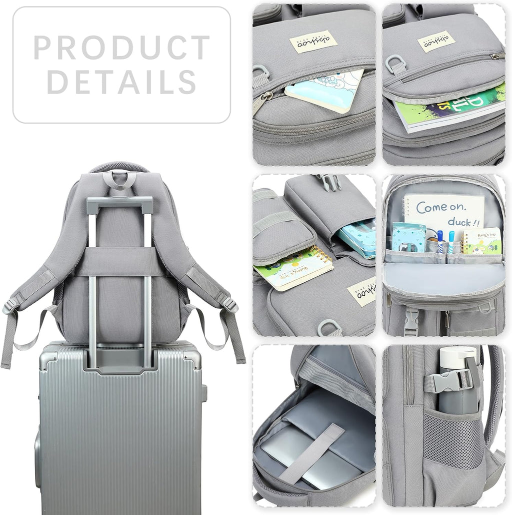Large Heavy Duty Backpack for School College Bookbag Casual Multi Pocket Travel Backpacks