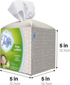 Tissue Box Cover, [Refined] Modern PU Leather Square Tissue Box Holder - Decorative Organizer for Bathroom Vanity Countertop, Night Stands, Office Desk & Car 5"X5"X5" - Pastel Grey