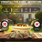 54,500 BTU Multi-Fuel Portable Camping Stove – 16,000W Collapsible Windproof Burner with Fuel Canister Adapter & Carrying Case for Outdoor Cooking, Backpacking & Emergency Use