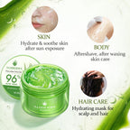 Aloe Vera Gel Made within 12 Hours of Harvest with 96% Pure Organic Aloe Vera for Skin, Scalp, & Hair, Soothing Aloe Face Moisturizer, Multipurpose, Hydrating Aloe Gel, 7.05Oz