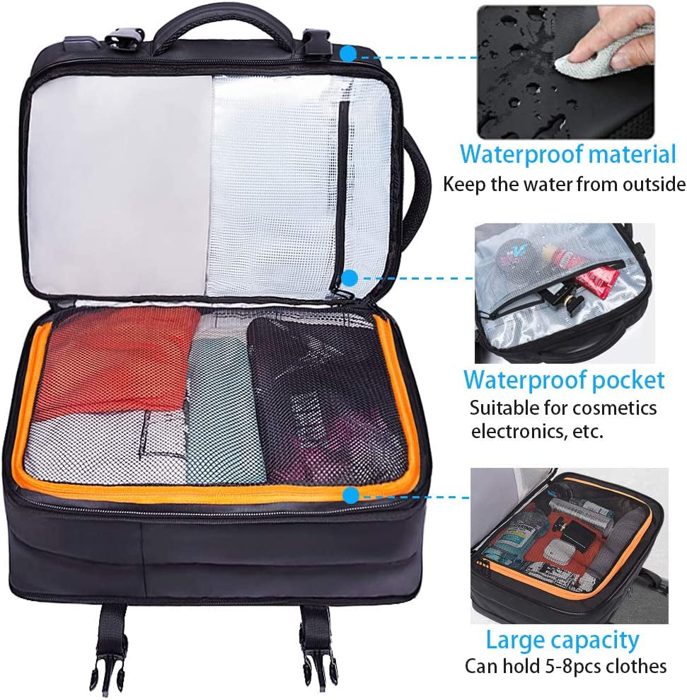 45L Carry on Backpack, Weekender Travel Backpacks, 17.3 Inch Laptop Back Pack Business Expandable Bag for Men and Women