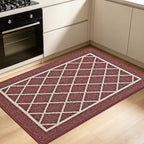 Kitchen Rugs Non Slip Washable Kitchen Mat, Red, 32X48In | Washable Easy Care Kitchen Rug, Absorbent Kitchen Mats for Floor, Stain Resistant Durable Rugs for Kitchen