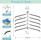 Clothes Hangers Space Saving Shirt Hangers,  Non Slip PVC Coating Multi Blouse Hangers Shirt Organizer for Closet Organizers and Storage for T Shirt Sweater Hoodie Coat Dress Black 4 Pack