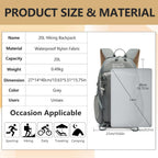 Small Hiking Backpack with Rain-Cover, 20L Travel Backpacks for Women Men, Camping Daypack Backpacks Lightweight, Durable Hiking Backpack Fit for Camping, Daily Commuting, Short Trips (Grey)