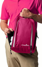 Golf Shoe Bag - Zippered Shoe Carrier Bags with Ventilation & outside Pocket for Socks, Tees, Etc. (Pink)