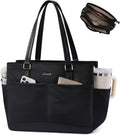 Laptop Tote Bag for Women with 3 Separate Pocket Work Bag with Large Cup Holder Computer Briefcase for Teacher Nurse