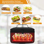 Portable Oven, Electric Lunch Box Food Heater - 12V/24V/110V 3-In-1 Car Food Warmer - Mini Personal Microwave Heated Lunch Box Warmer for Car, Truck, Travel, Office & Home Use - Black