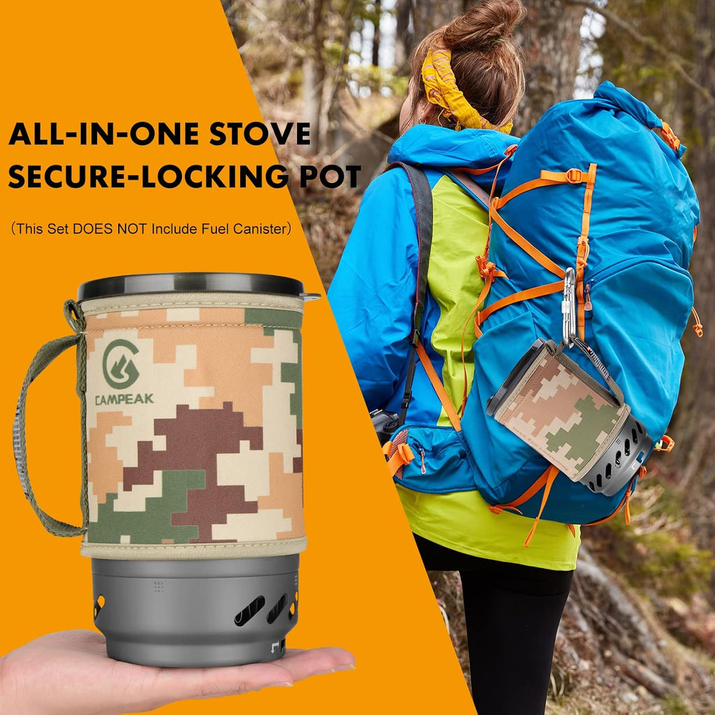 Gen Camping Stove Cooking System | Portable Camping Backpacking Jet Burner | Fast and Safe Hiking Stove