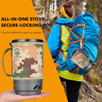 Gen Camping Stove Cooking System | Portable Camping Backpacking Jet Burner | Fast and Safe Hiking Stove